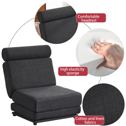 Single Sofa Chair Foldable Single Sofa Bed With Pillow, Portable Foldable Sofa Bed, Leisure Sofa Chair, Easy To Store, Made Of Breathable And Wearable Linen