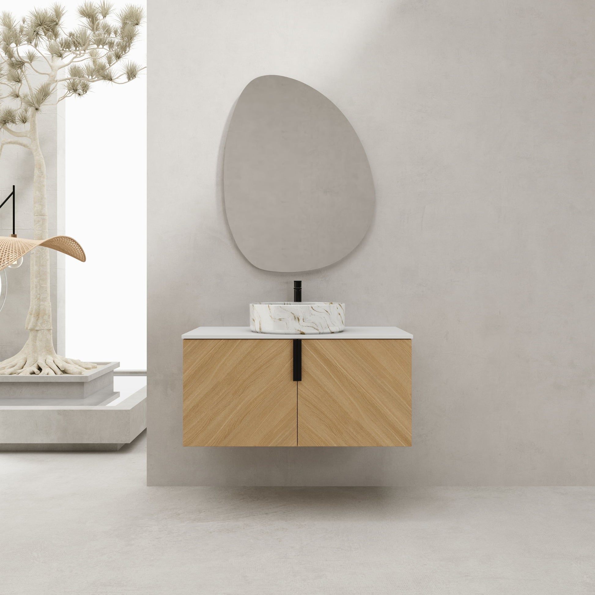 Wall Mounted Bathroom Vanity & Art Sink