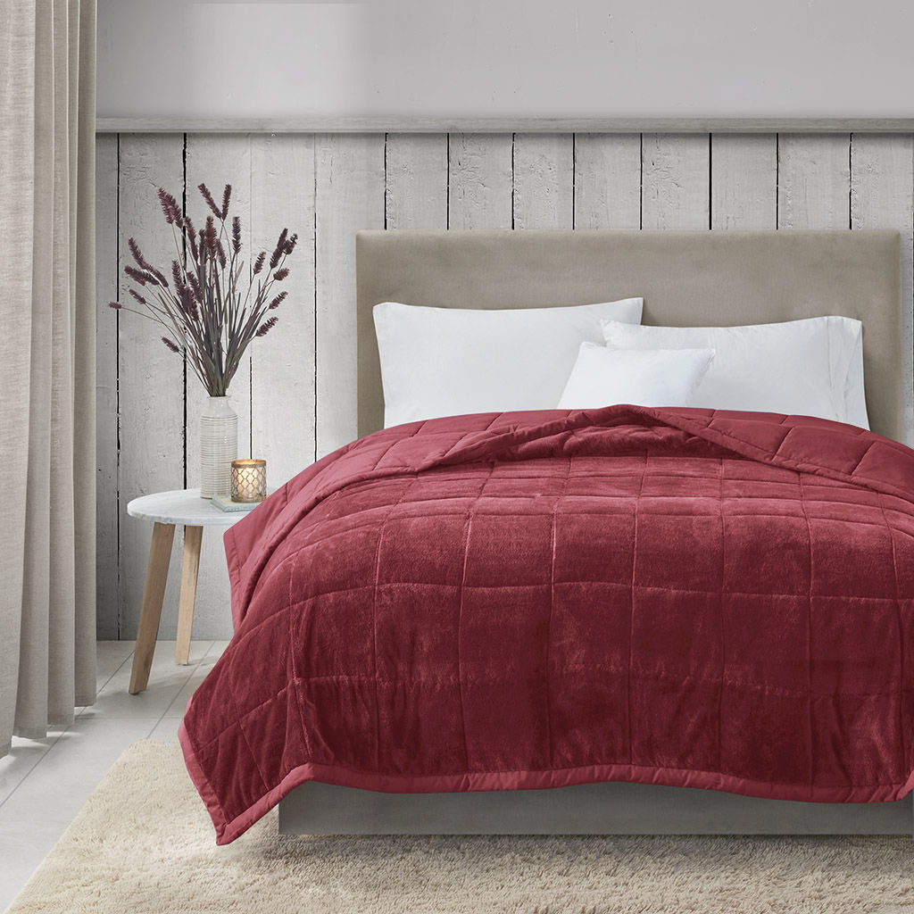Coleman - Reversible HeiQ Smart Temperature Down King Alternative Blanket - Burgundy