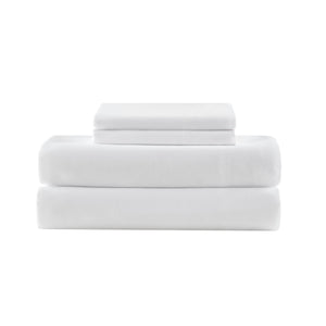 Percale Weave - King Premium Cotton Rich Sheet Set - Bright White