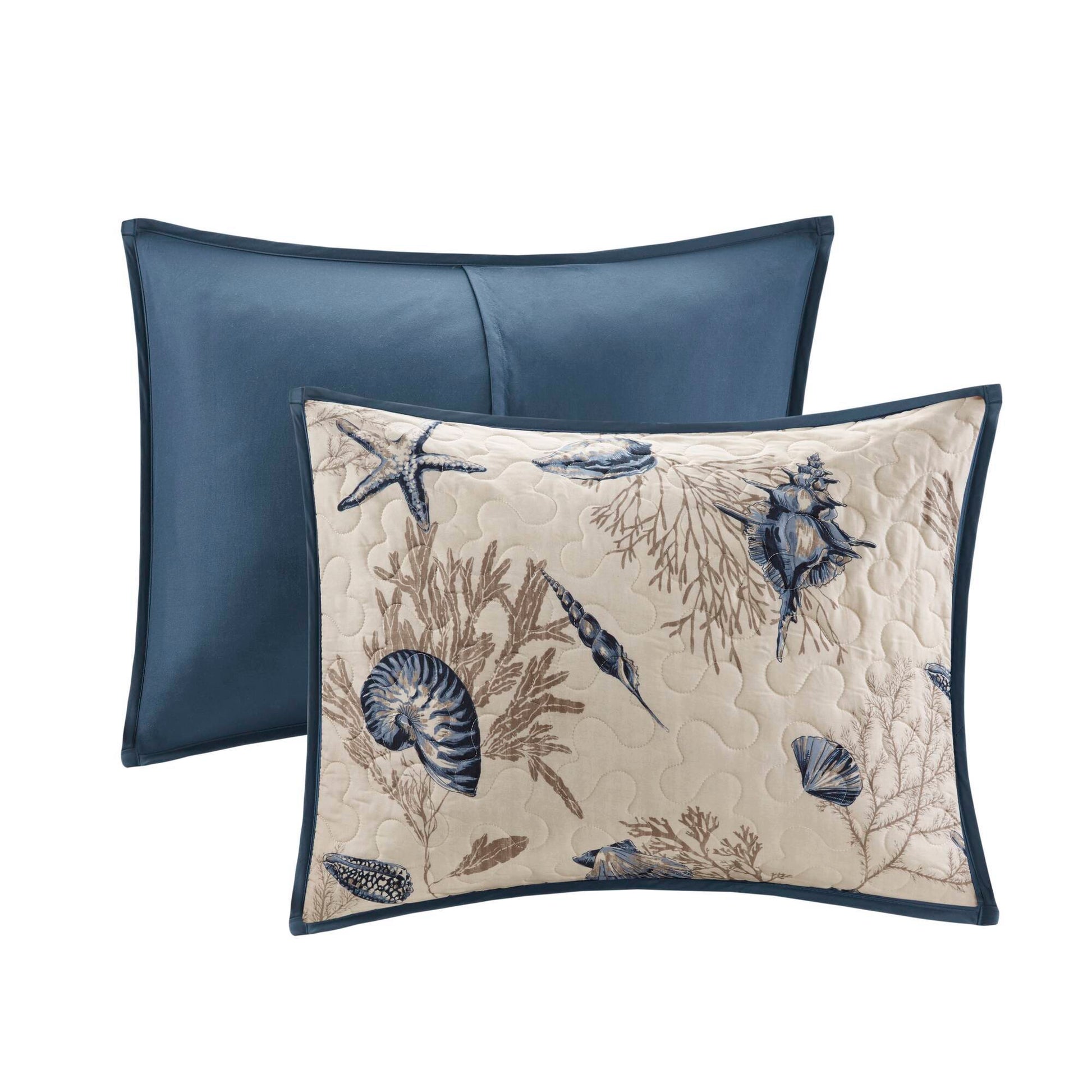 Bayside - King Reversible Coverlet Set - Blue
