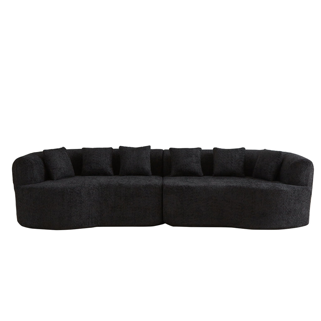 Curved Sectional Sofa With 6 Pillows