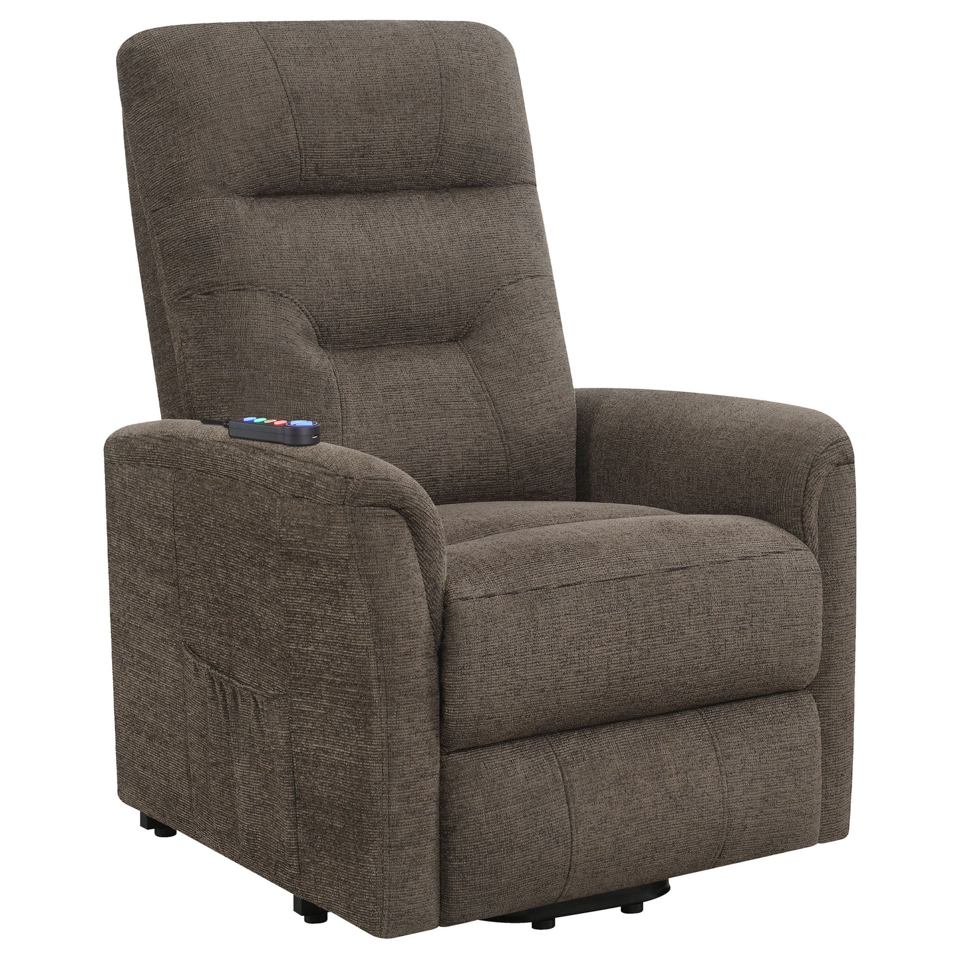 Parker - Upholstered Power Massage Chair With Heat And Massage Functions - Brown