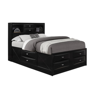Lucille - 5 Piece Bedroom Set With Storage Drawers And Bookcase Headboard