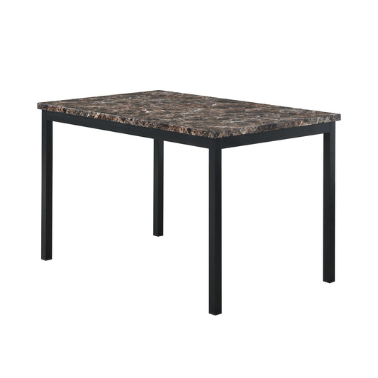 Faux Marble Top With Metal Frame Dinette Table - Black