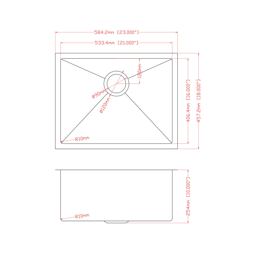 Undermount Steel Kitchen Sink, Deep Single Bowl Basin