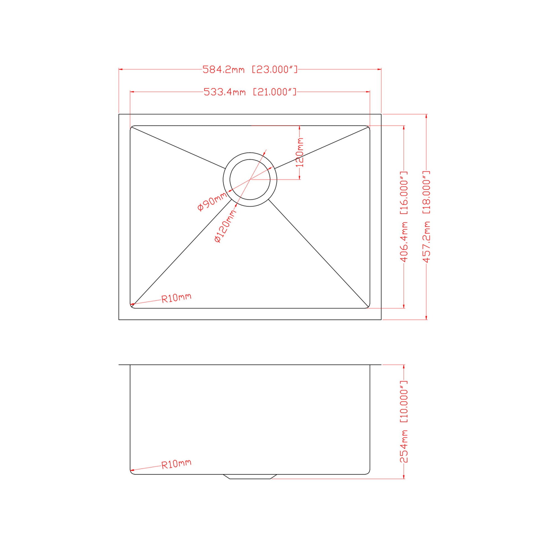 Undermount Steel Kitchen Sink, Deep Single Bowl Basin
