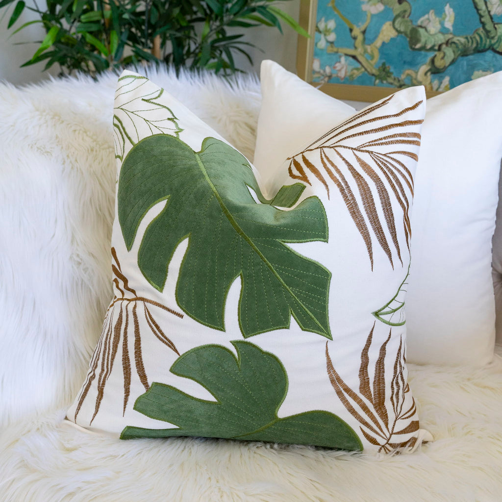 Autumn Vibes Leaf Accent Pillow