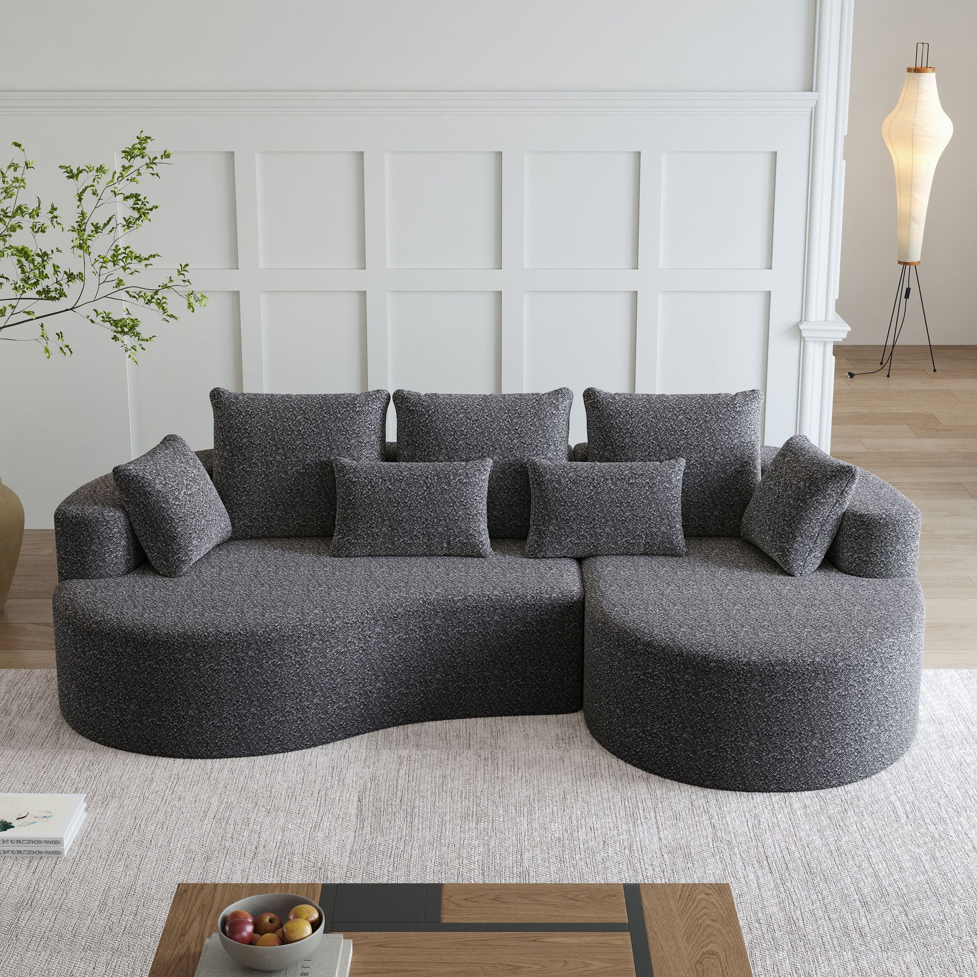 Curved Oversized Sectional Sofa With Extra Deep Seat