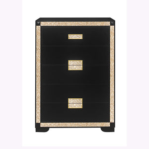 Lively - Chest With Glitter Detail And Thick Bar Handle Hardware - Black