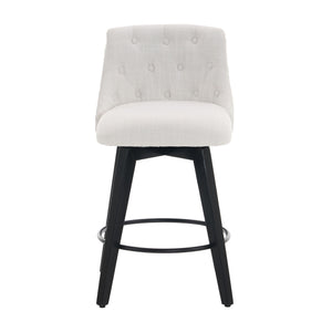 Swivel Bar Stools & Button Tufted Back (Set of 2)