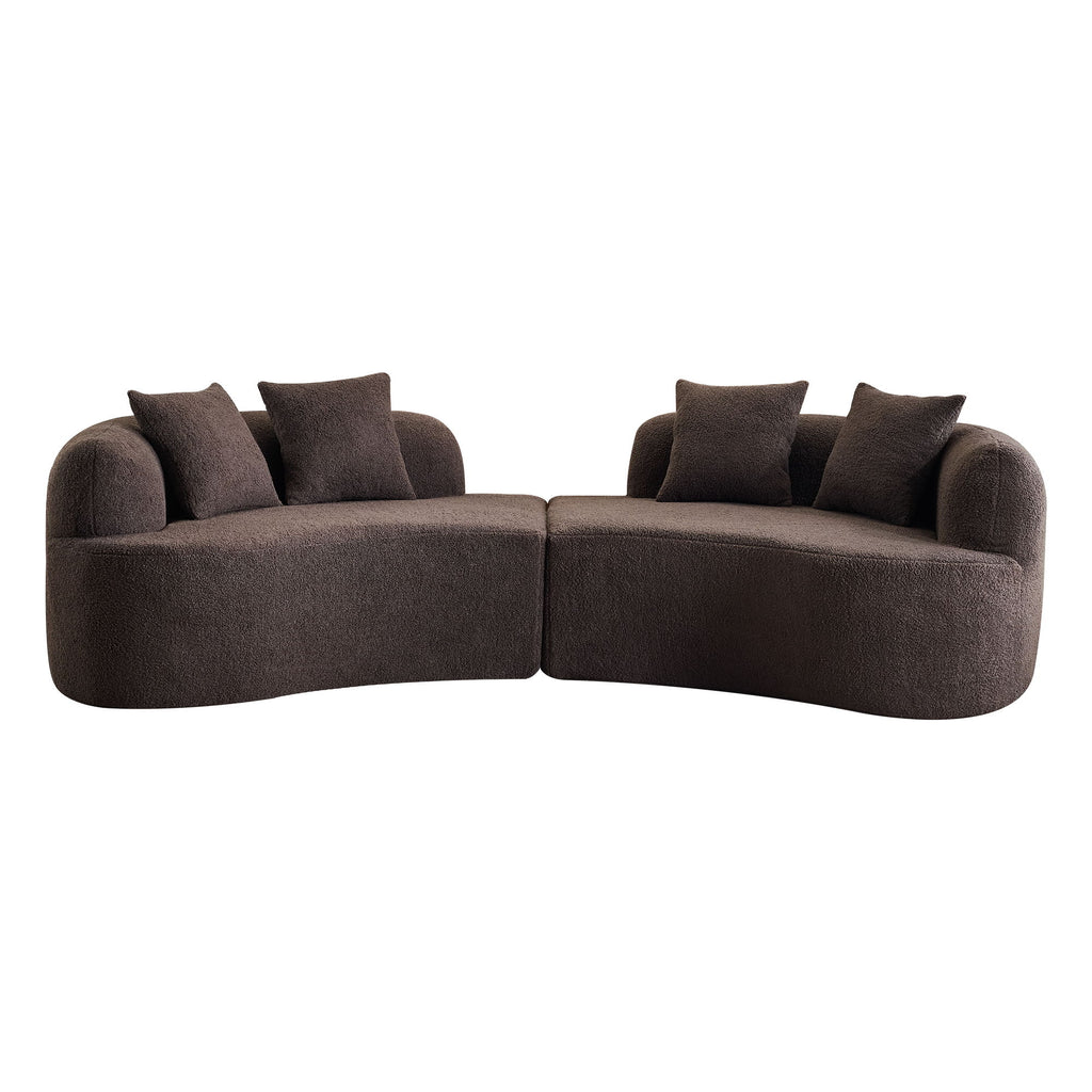 Curved 4 Seater Full Compression Sponge Sofa