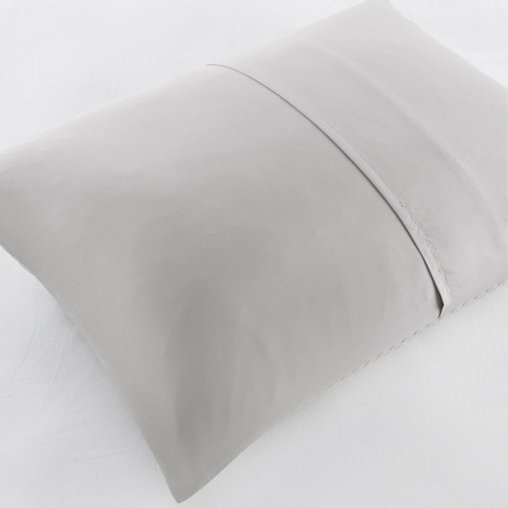 Mina - King/California King Waffle Weave Textured Comforter Set - Light Gray