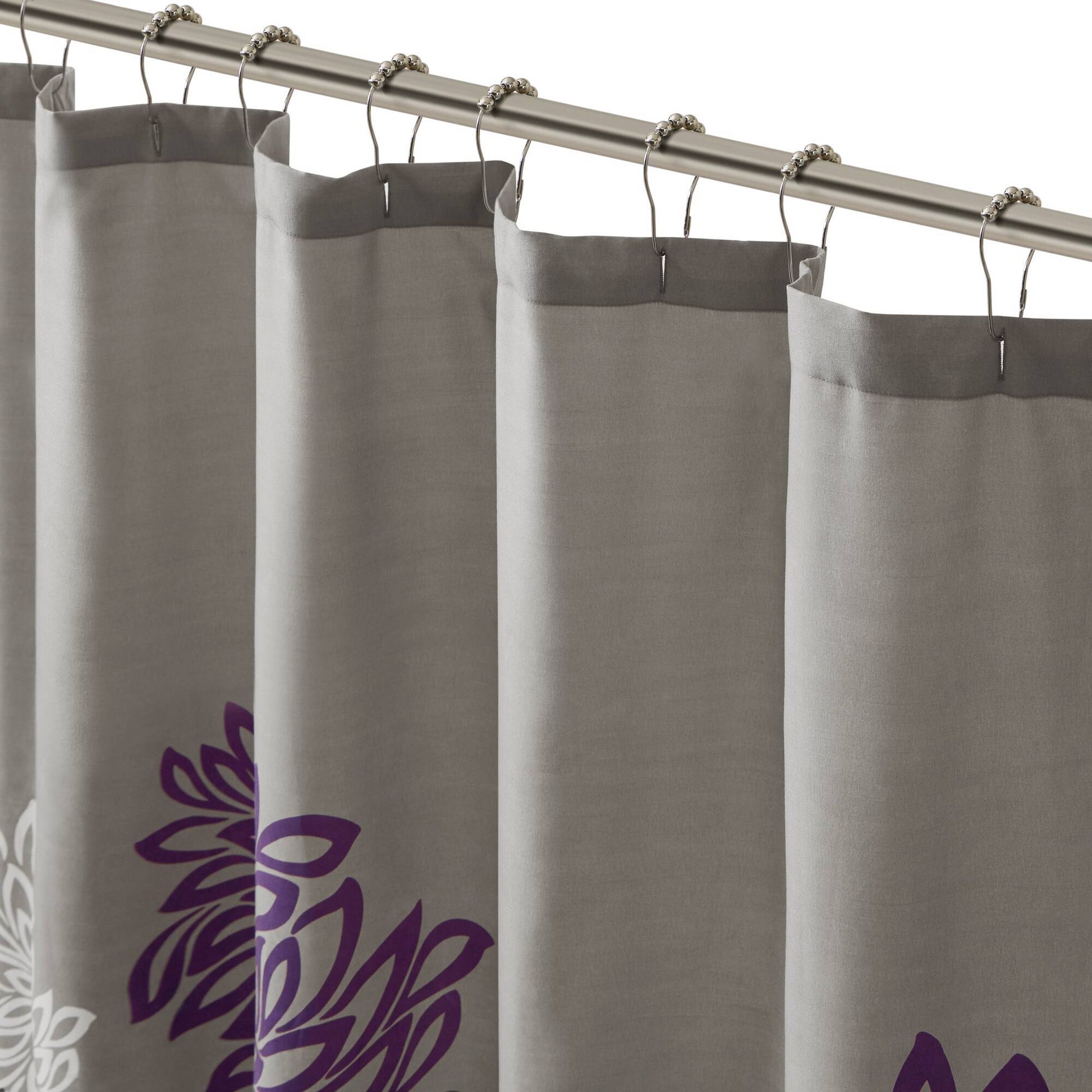 Maible - Printed Floral Shower Curtain - Purple