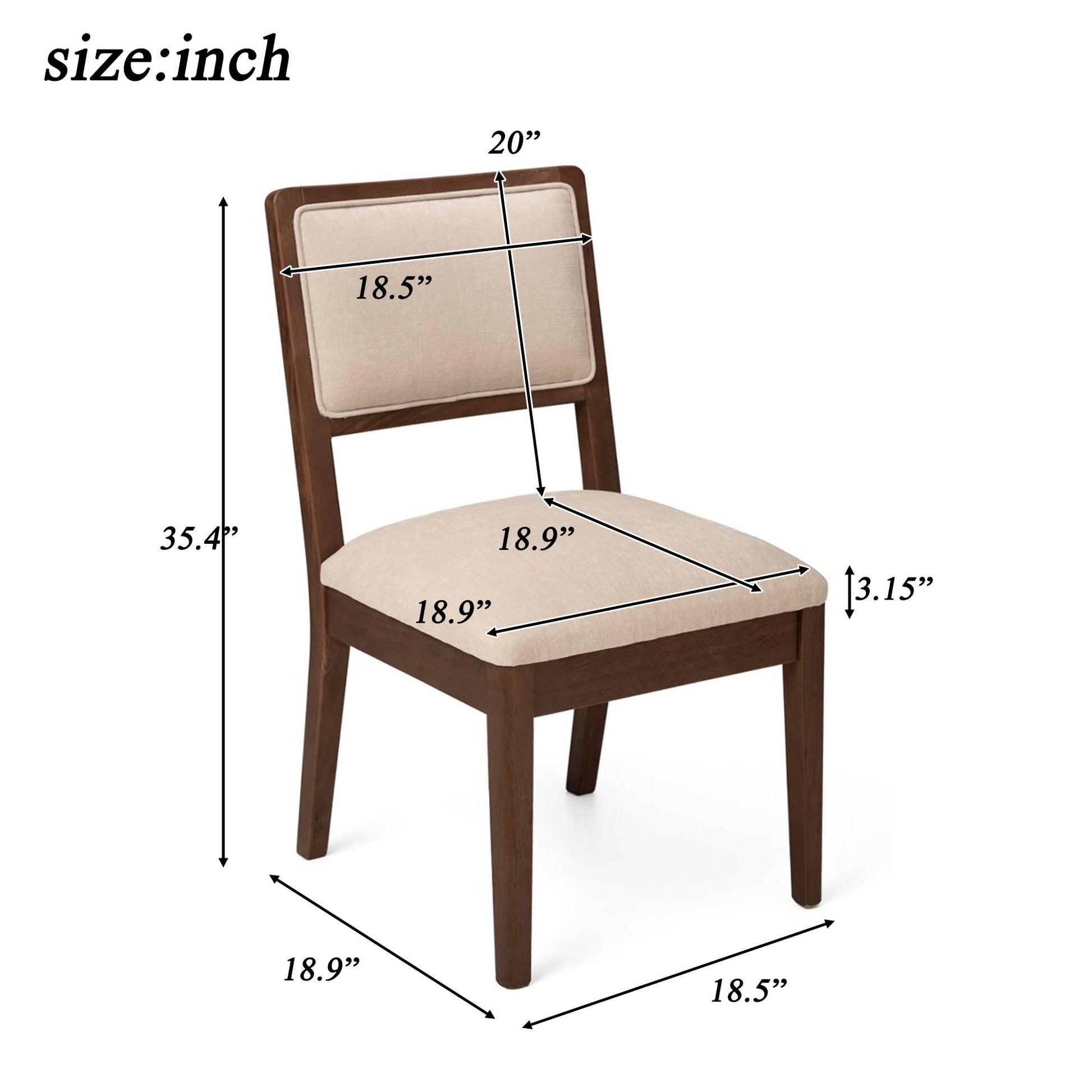 Compact Ergonomic Upholstered Side Chairs (Set of 2)