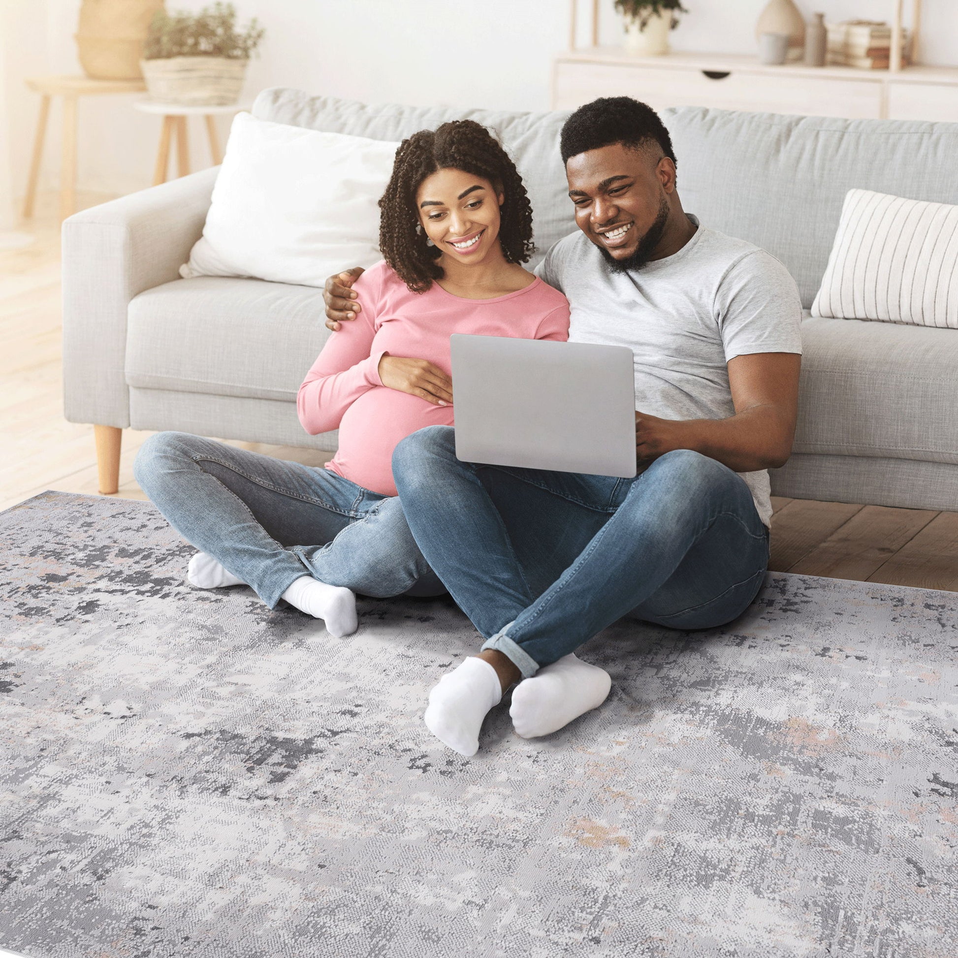 Marfi - 6' X 9' Abstract Area Rug - Gray / Multi