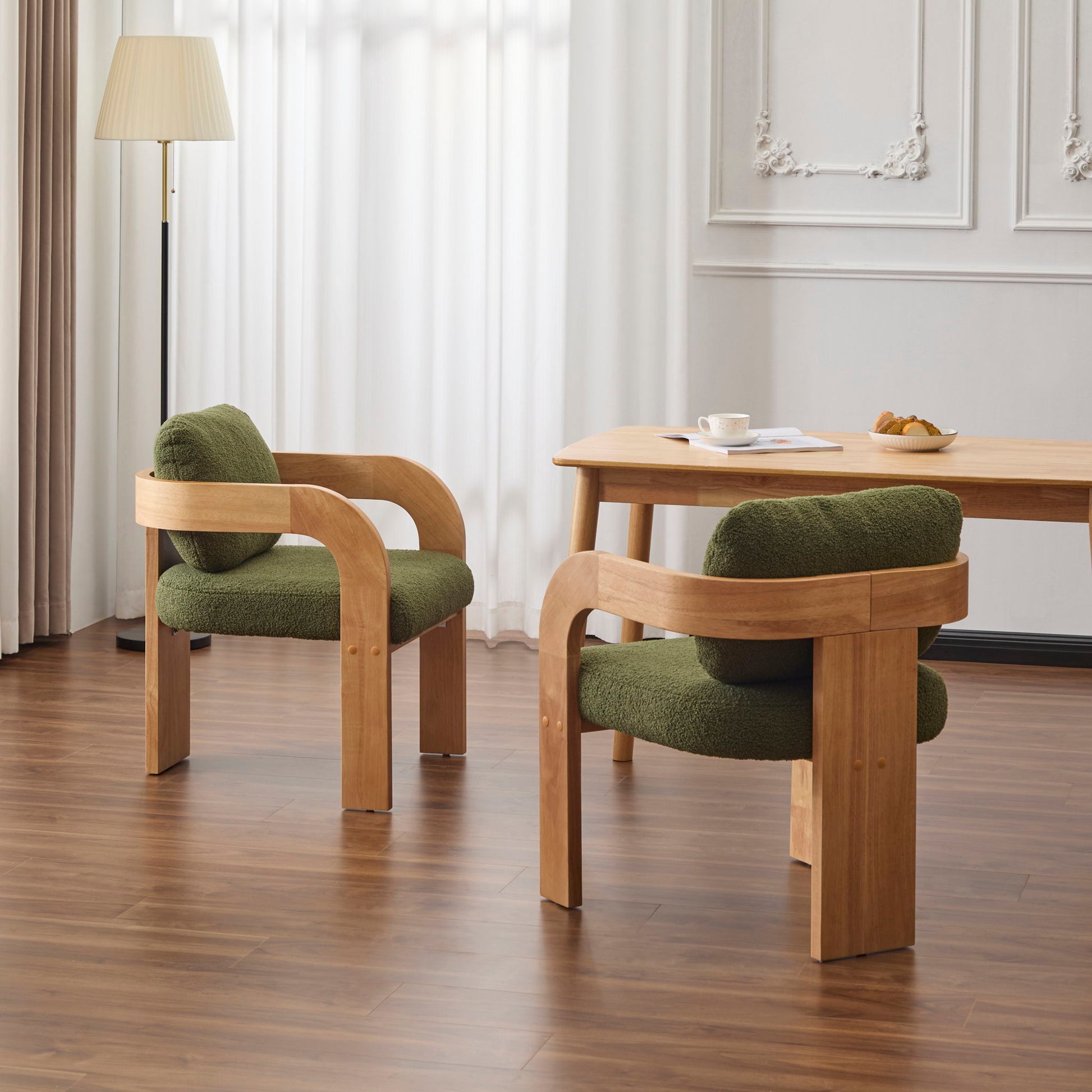 2 Pack Dining Chairs With Pillow Back