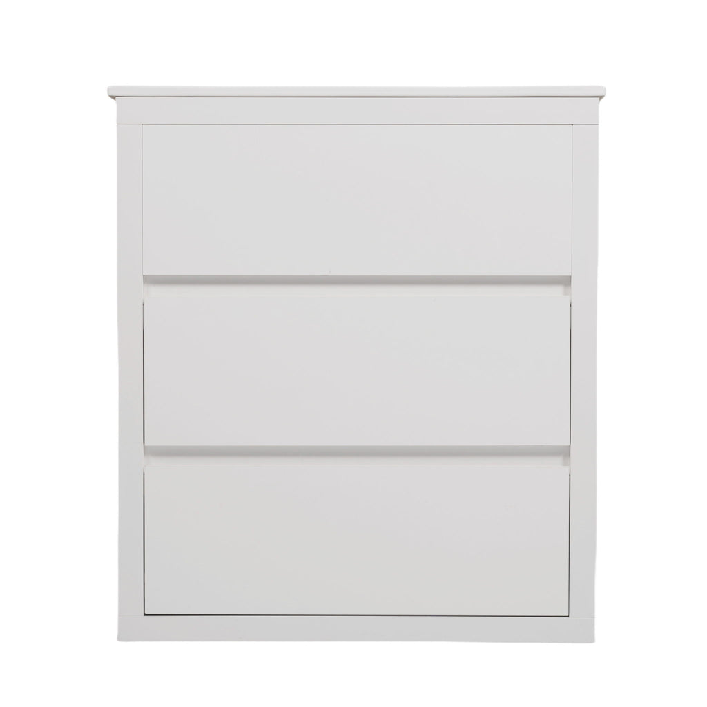 Freestanding Bathroom Vanity With Ceramic Sink, 2 Full Extension Drawers