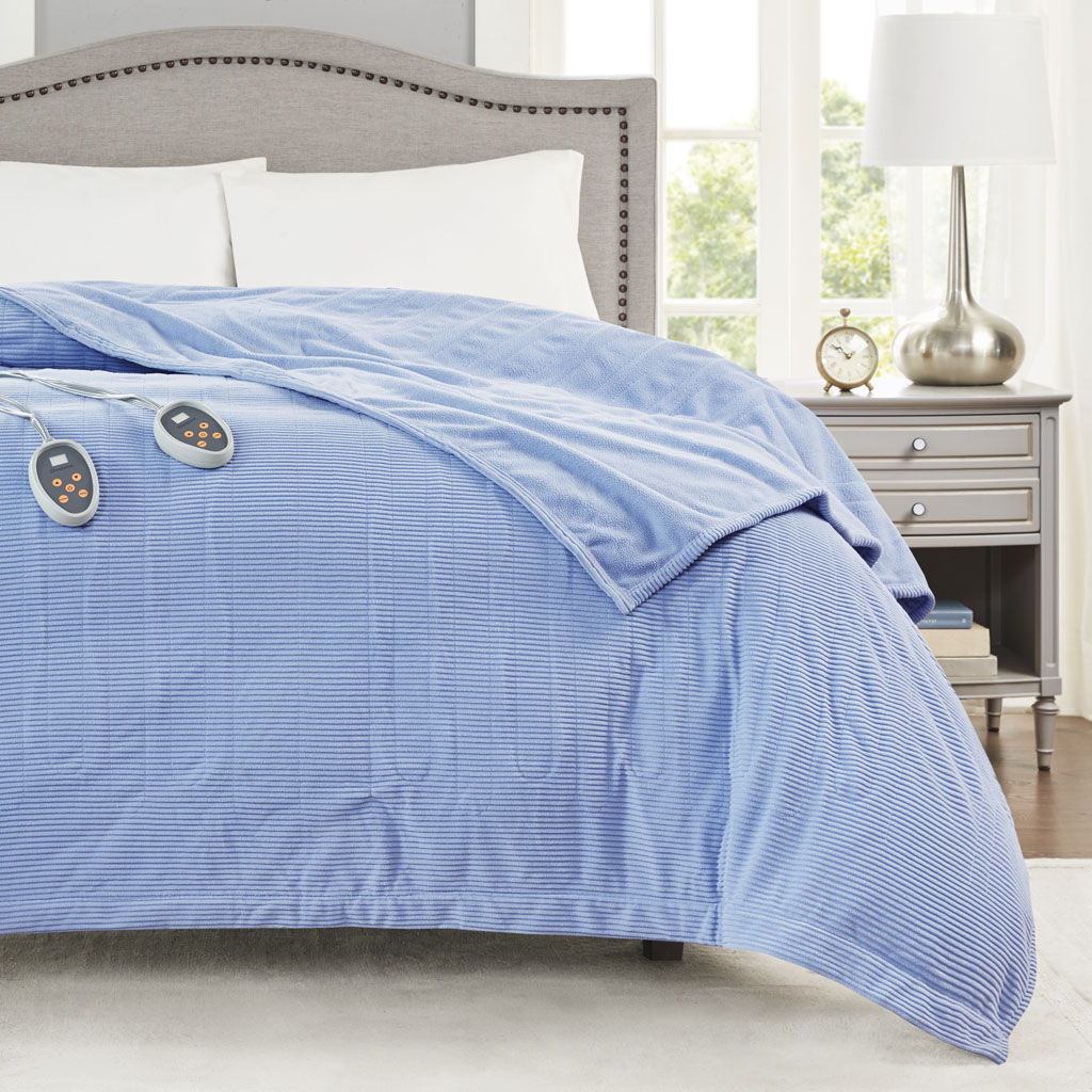 Electric Micro Fleece - King Heated Blanket - Blue