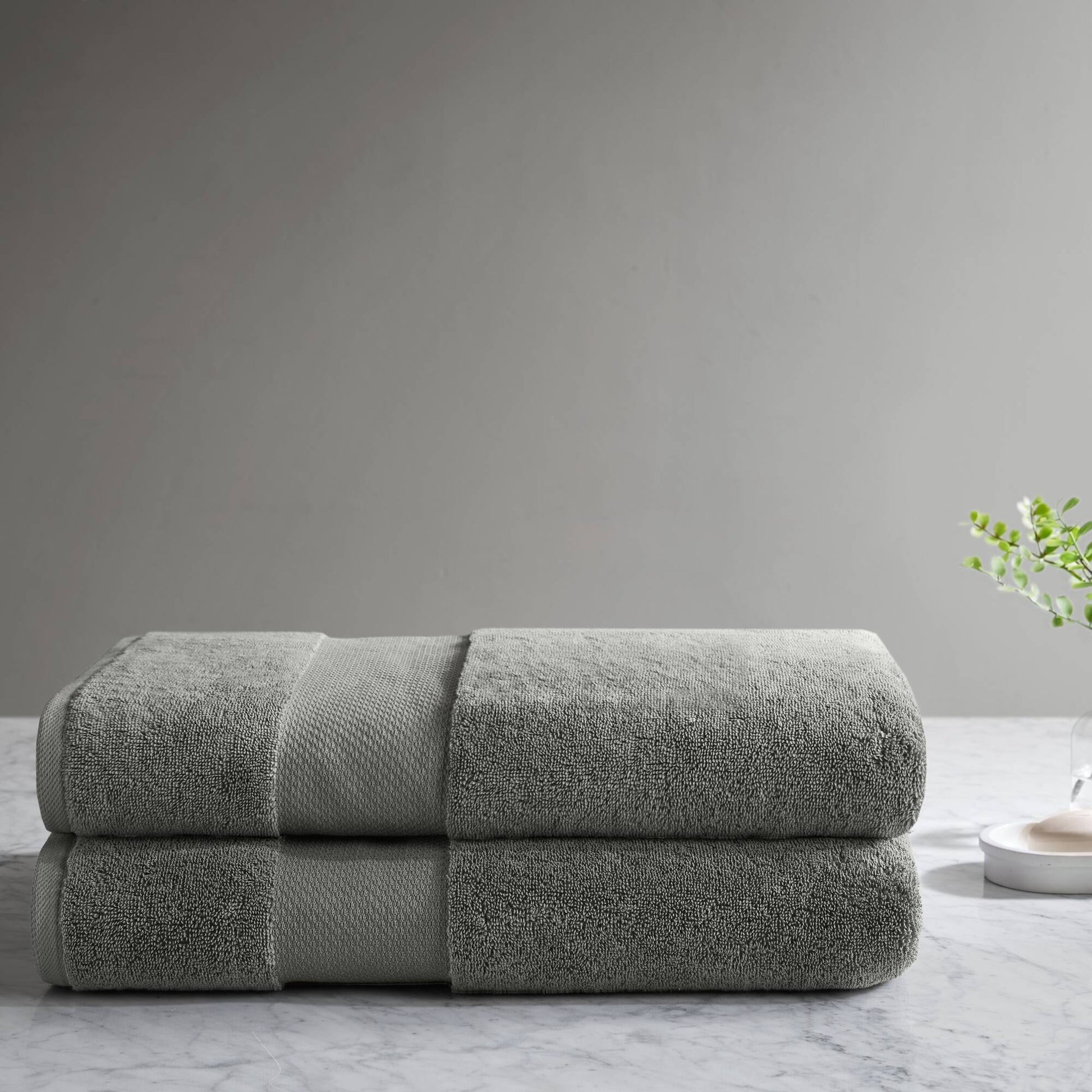 Turkish Bath Sheet 2 Piece Set - Charcoal