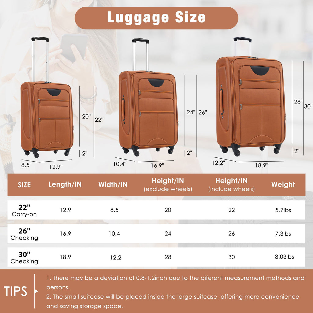 Softside Luggage Expandable Set With Duffel Bag Upright Spinner