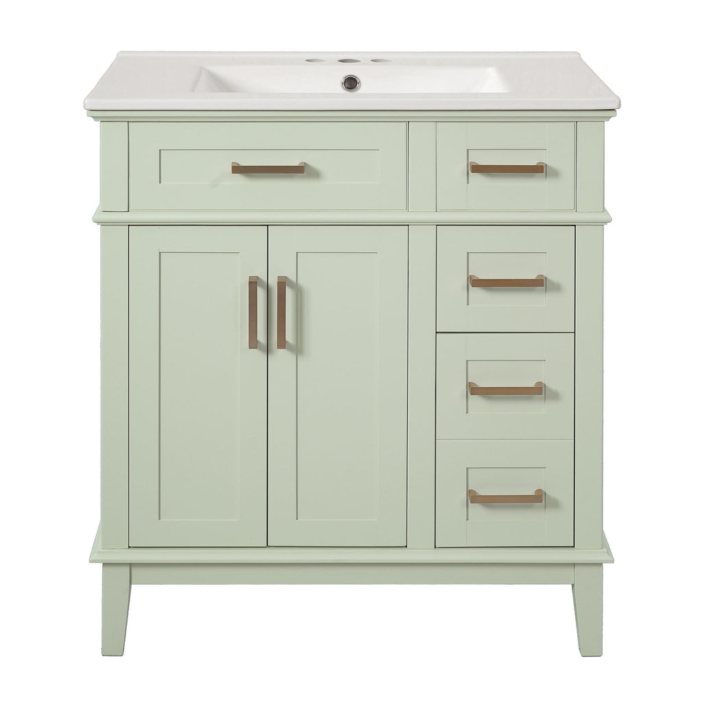 Modern Bathroom Vanity With Ceramic Sink, Soft Close Storage Cabinet