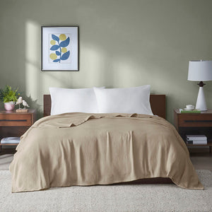 Freshspun Basketweave - King Blanket - Khaki
