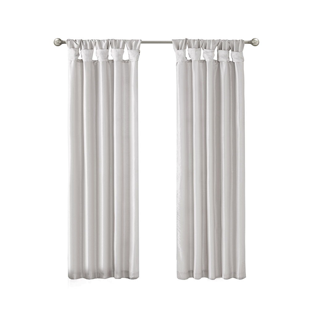 Emilia - 108" Twist Tab Lined Window Curtain - Silver