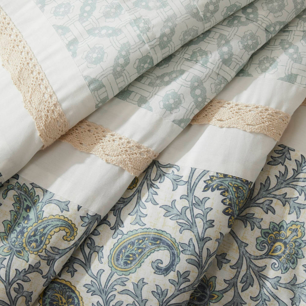 Dawn - King 9 Piece Comforter Set - Blue