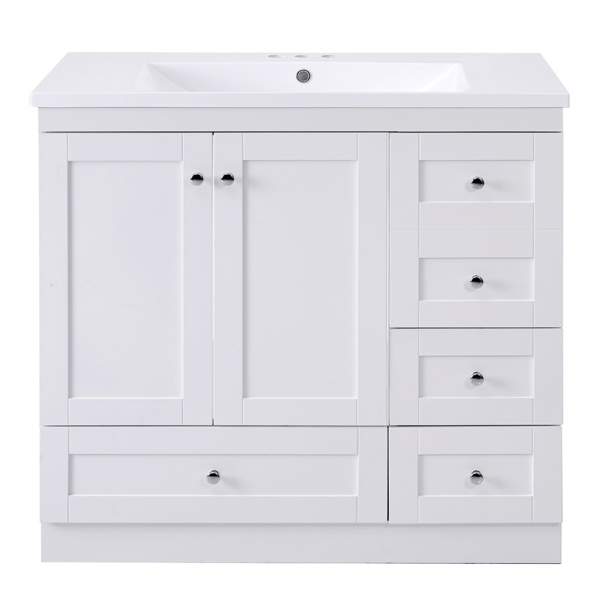 Shaker Free Standing Bathroom Vanity Cabinet With Sink, Soft Close Drawers, Soft Close Doors