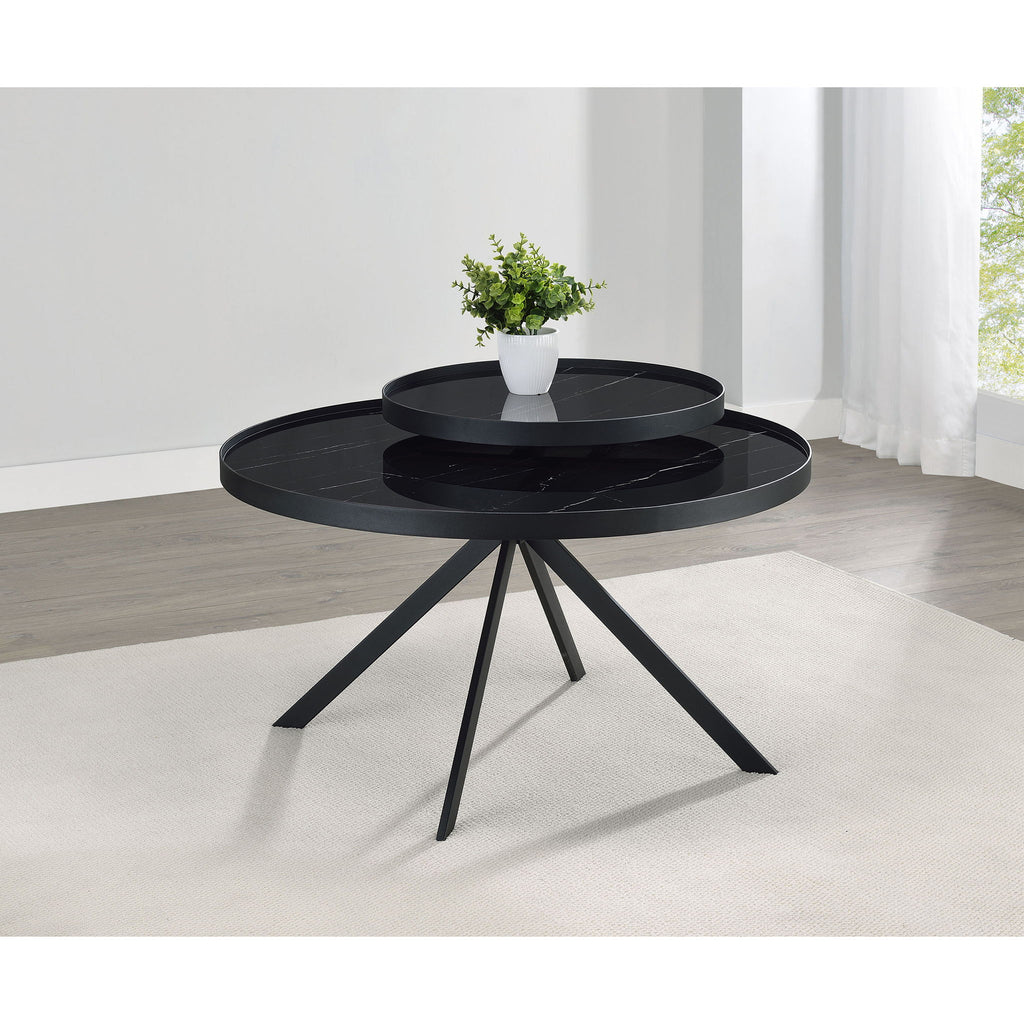 Shayne - Round Top Coffee Table With 2 Tier Design