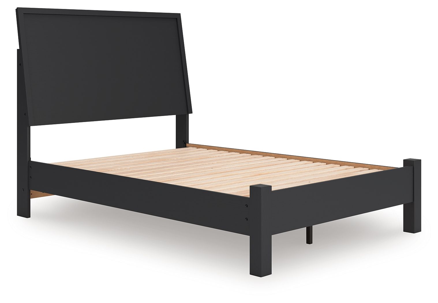 Danziar - Full Panel Bed With Low Footboard - Black