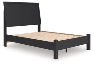 Danziar - Full Panel Bed With Low Footboard - Black
