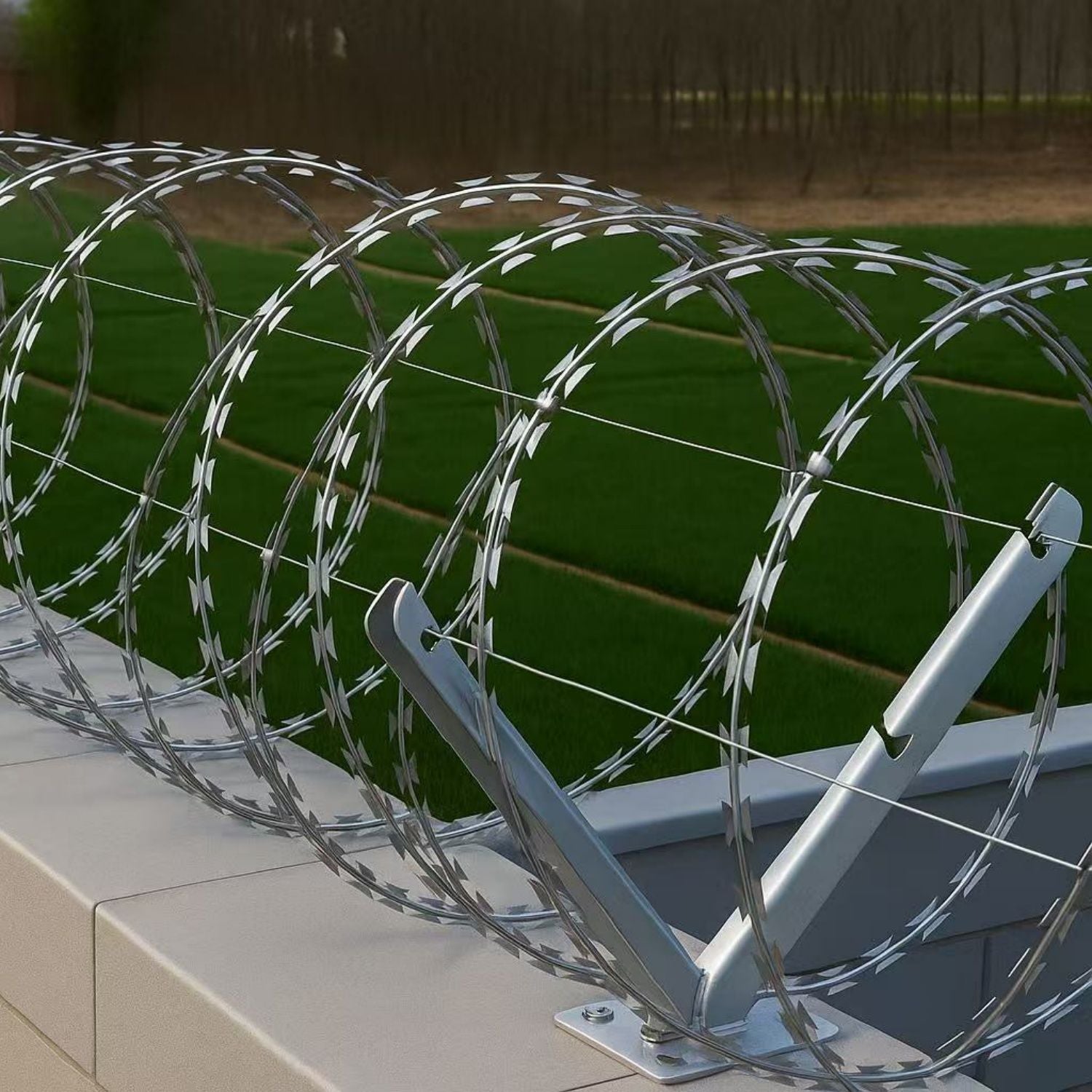 Galvanized V-Bracket For Razor Wire Extension Fence Support 1 Pair - Silver