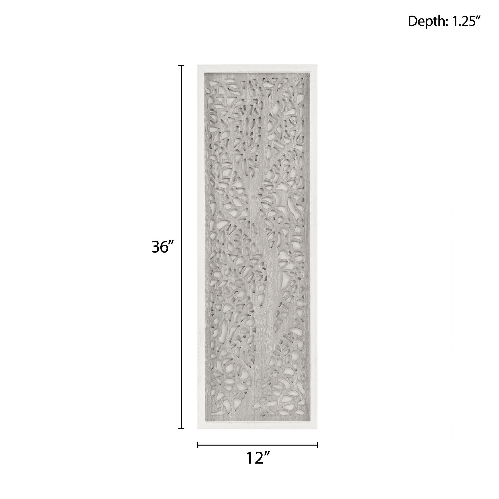 Laurel Branches - Carved Wall Decor - Gray