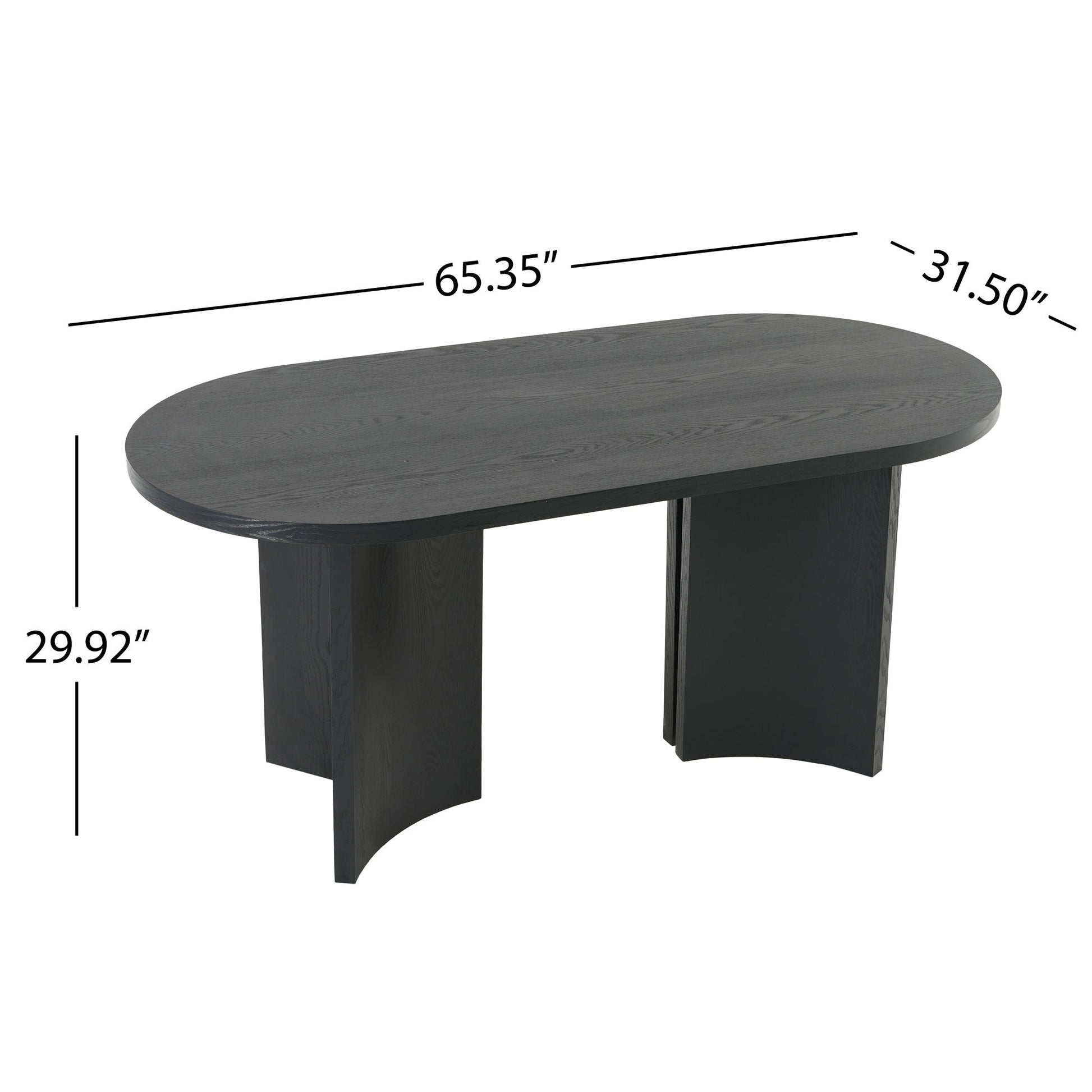 Dining Table With Curved Legs - Black