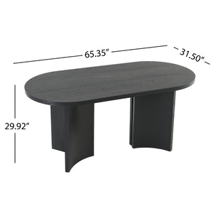 Dining Table With Curved Legs - Black