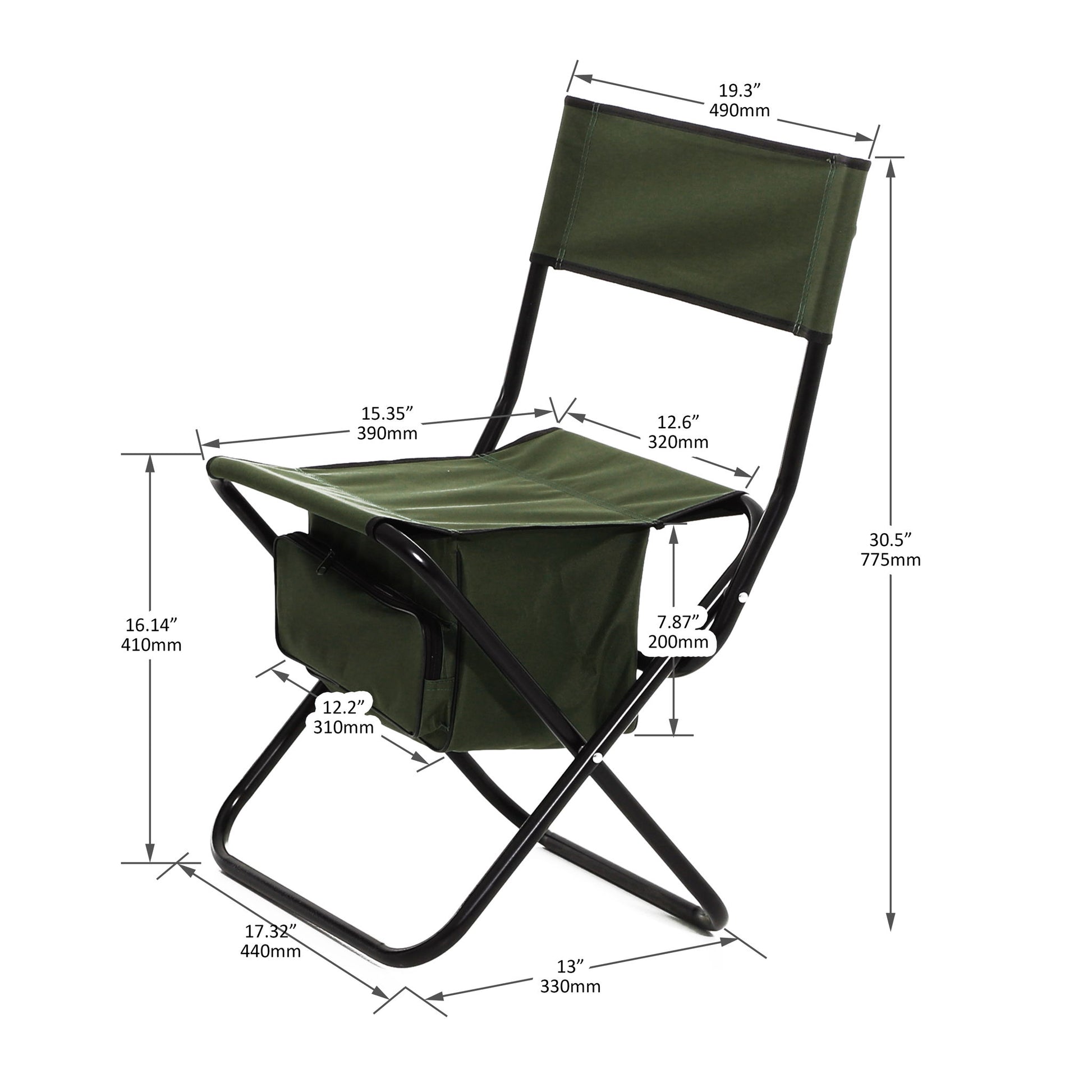 Folding Outdoor Chairs With Storage Bag, Portable Chair For Indoor, Outdoor Camping, Picnics And Fishing