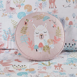 Iris - Twin Woodland Animals Reversible Comforter Set - Blush