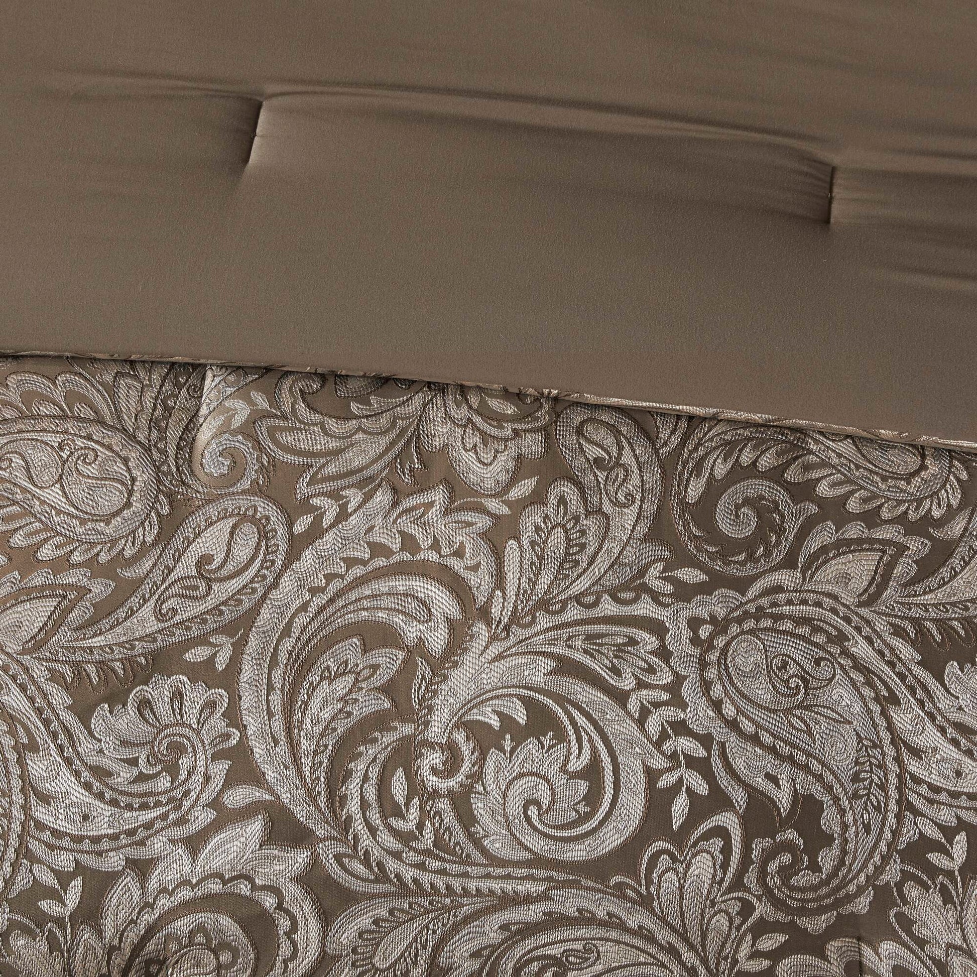 Aubrey - Queen 12 Piece Complete Bed Set - Blue / Brown