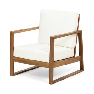 Nexusia - Outdoor Acacia Wood Club Chair With Slat Design
