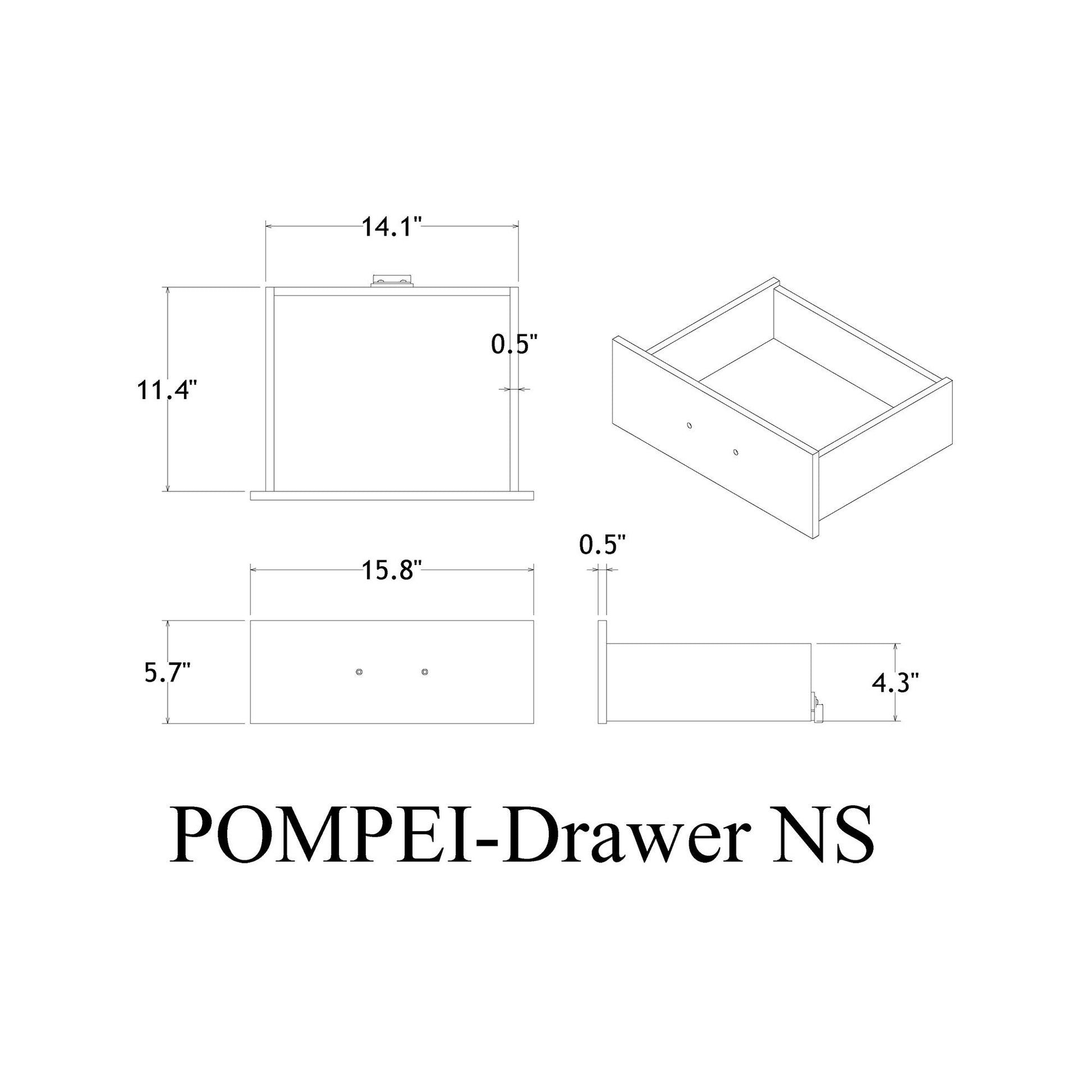 Shaker - Crocodile Metallic Nightstand