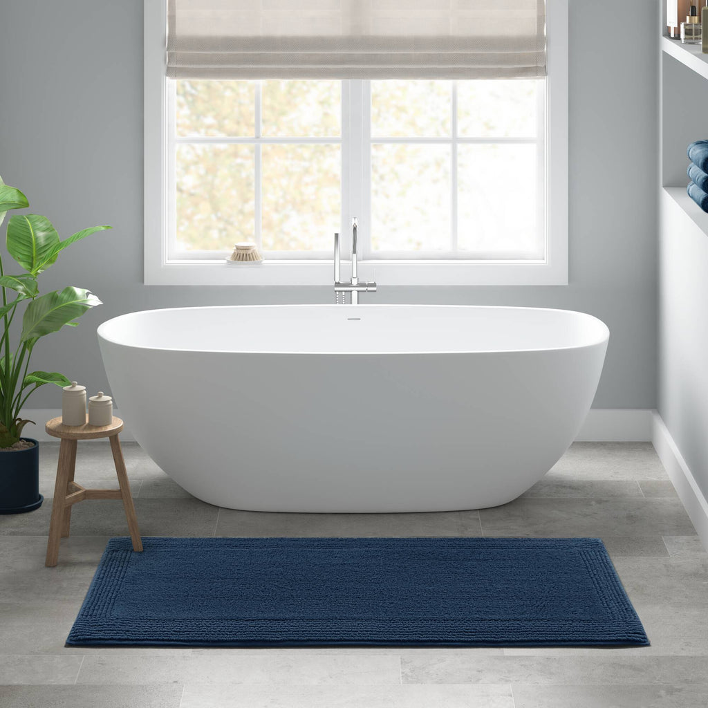 Splendor - 24" x 44" Tufted Reversible Bath Rug - Navy