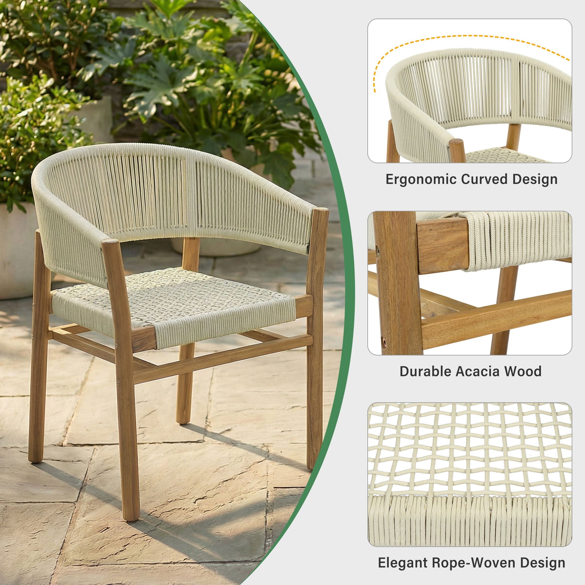 Elegant Outdoor Accent Chair (Set of 2)