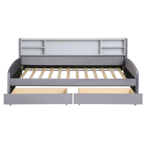Luxurious Upholstered Platform Bed With Storage Drawers