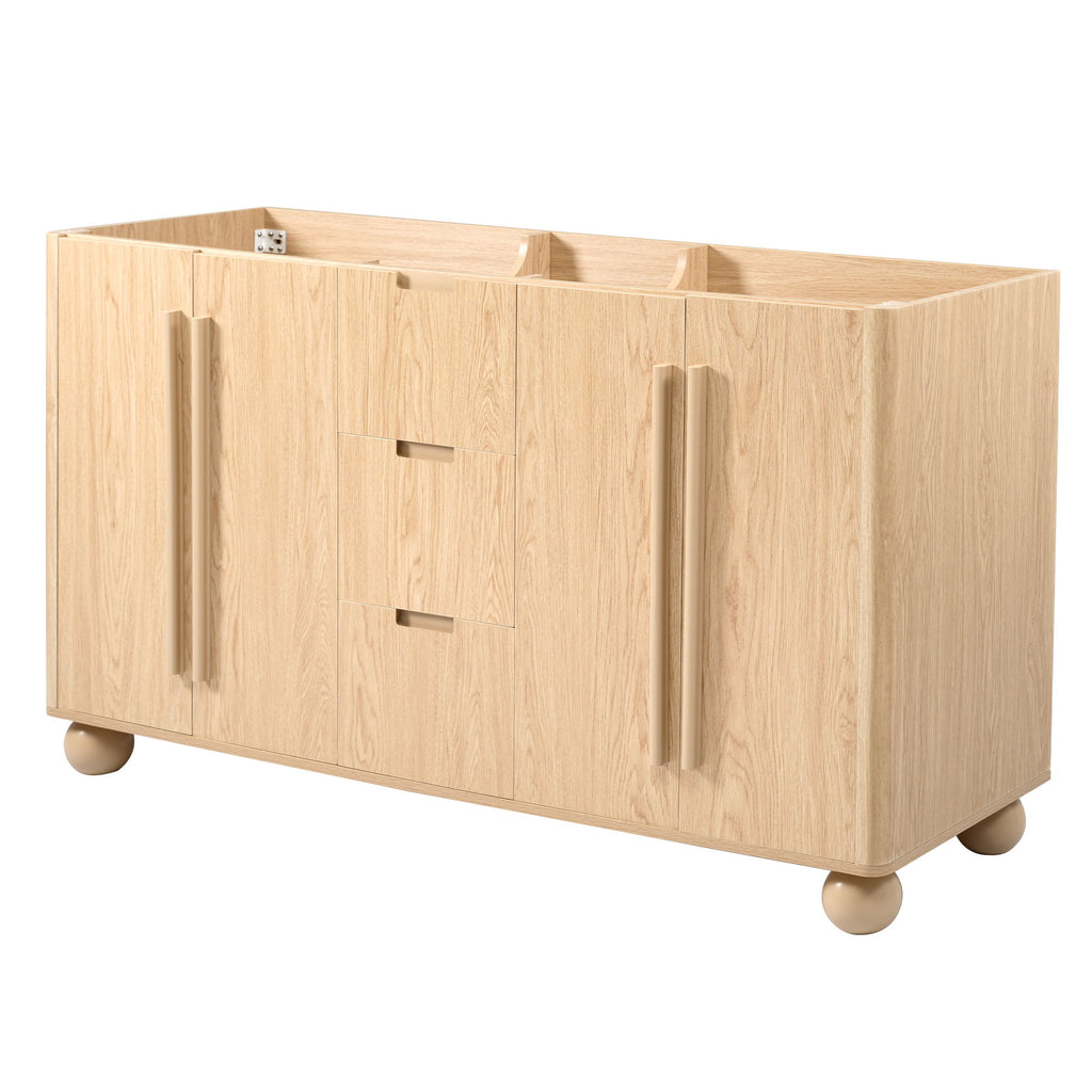 Bathroom Vanity Cabinet Only, 3 Drawers 4 Doors, Soft Close, Adjustable Shelf - Wood