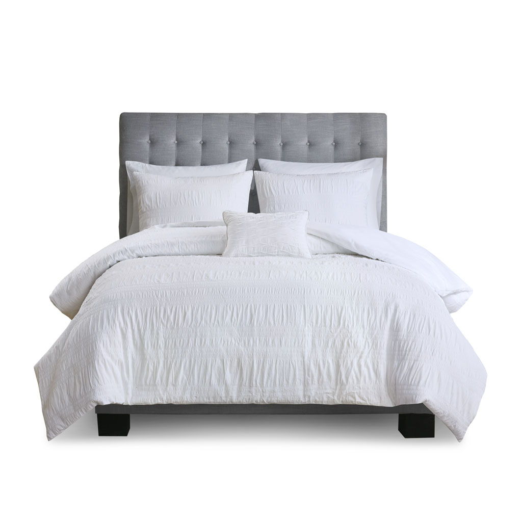 Nicolette - King 4 Piece Duvet Cover Set - White