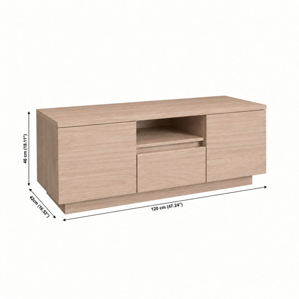 TV Stand For TVs Up To 50" With 1 Drawer And 2 Doors - Walnut
