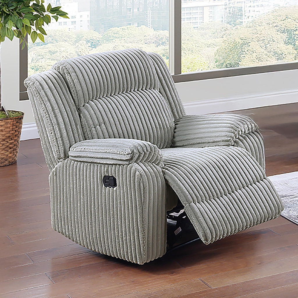 Motion Recliner Chair With Plush Textured Seat - Gray Ash