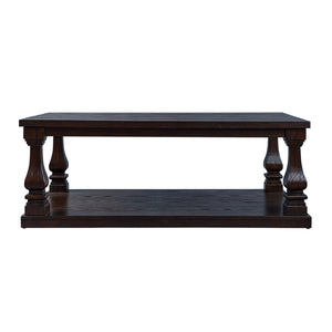 Rectangular Coffee Table With Open Storage Shelf For Living Room - Espresso